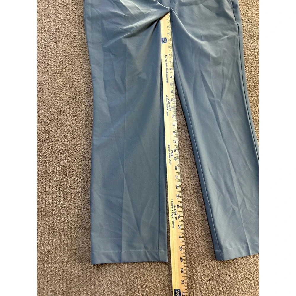 Greg Norman Shark Mens Golf Pants 35x32 Gray Blue Performance Stretch Flat Front
